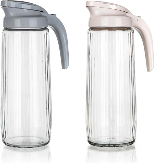 Sklenený džbán Stripe 1,5 l s plastovým viečkom