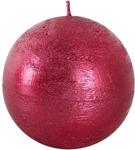 Rustikálna guľatá sviečka 8 cm PROVENCE červená