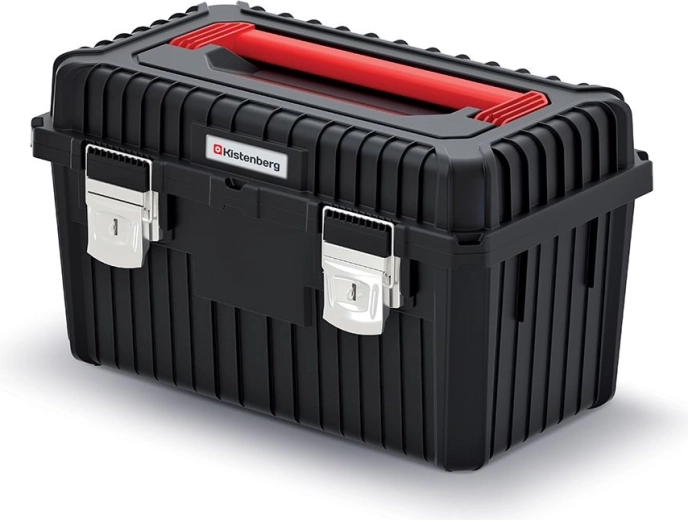 Kufor na náradie HEAVY s kovovými zámkami, 585 × 360 × 337 mm, čierny