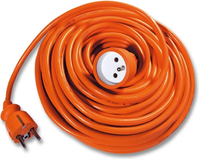 Predlžovací kábel 25 m, 1 zásuvka, 3×1,5 mm², oranžový