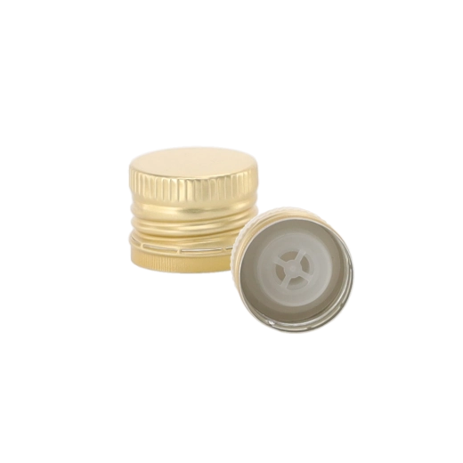 Zlaté skrutkovacie hliníkové viečko 31,5 mm s nekvapkáčom