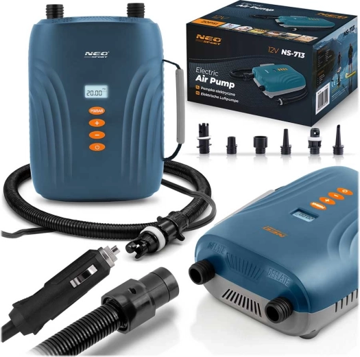 Elektrická pumpa na SUP, matrace a člny 12 V so 6 nadstavcami NEO-SPORT