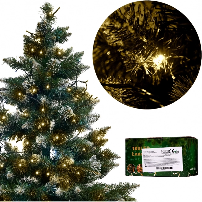 Vianočná LED svetelná reťaz 10 m, 100 LED, teplá biela, 8 režimov