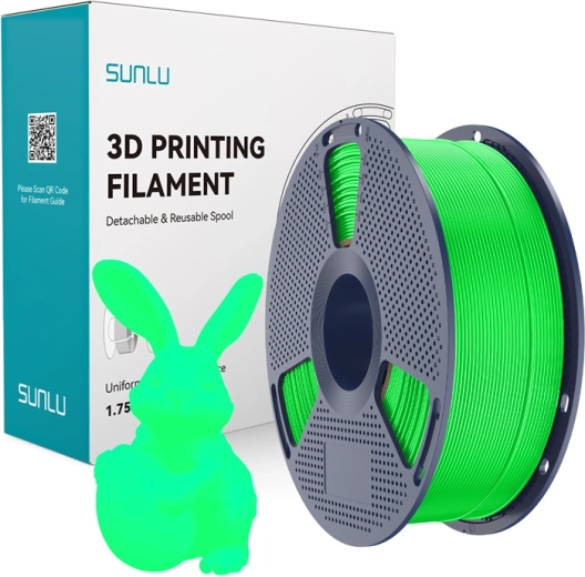 Filament Sunlu PLA svietiaci v tme – zelený