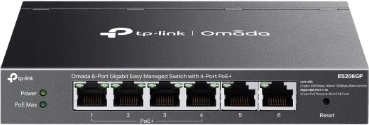 TP-Link Omada 6‑portový gigabitový switch so 4 PoE+