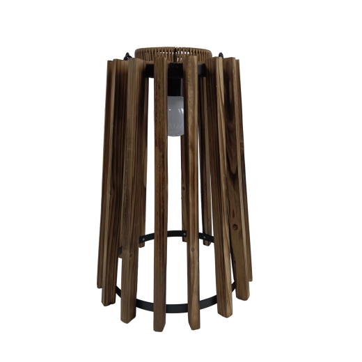 Drevený solárny lampáš LED 47 cm