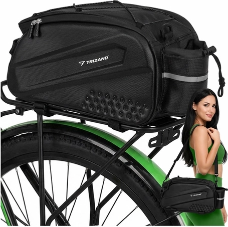 Cyklistická brašňa na zadný nosič TRIZAND 10 l, vodoodolná s odrazkami