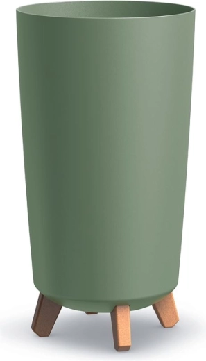 Kvetináč na nožičkách Gracia Tubus Slim 23,9 cm – zemitá zelená