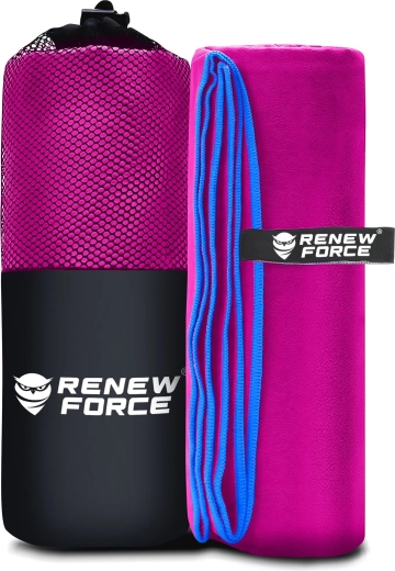Rýchloschnúci uterák z mikrovlákna XXL Renew Force ružový