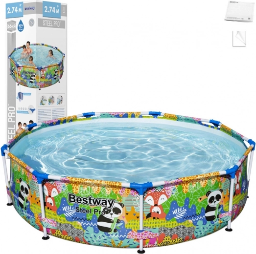 Farebný detský rámový bazén BESTWAY 274 × 66 cm