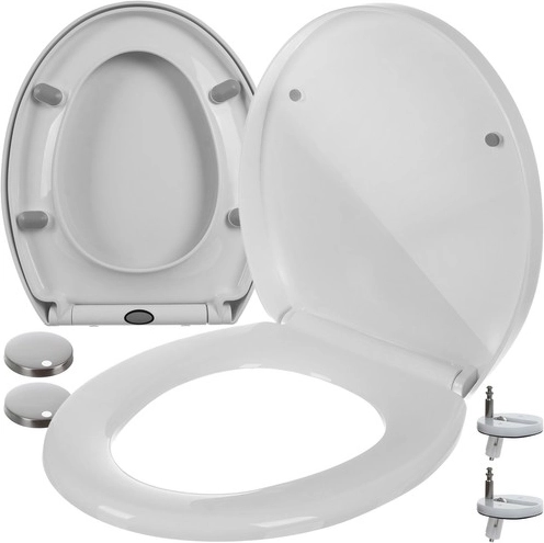 Wolnoopadajúce WC sedadlo RUHHY s rýchloupínaním, univerzálne biele