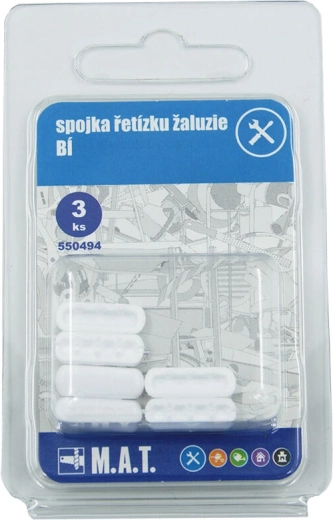 Spojka retiazky na žalúzie, biela (3 ks)