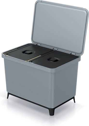 Triediaci odpadkový kôš 2×23 l svetlosivý