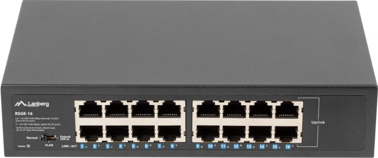 Lanberg 16‑portový gigabitový switch do racku