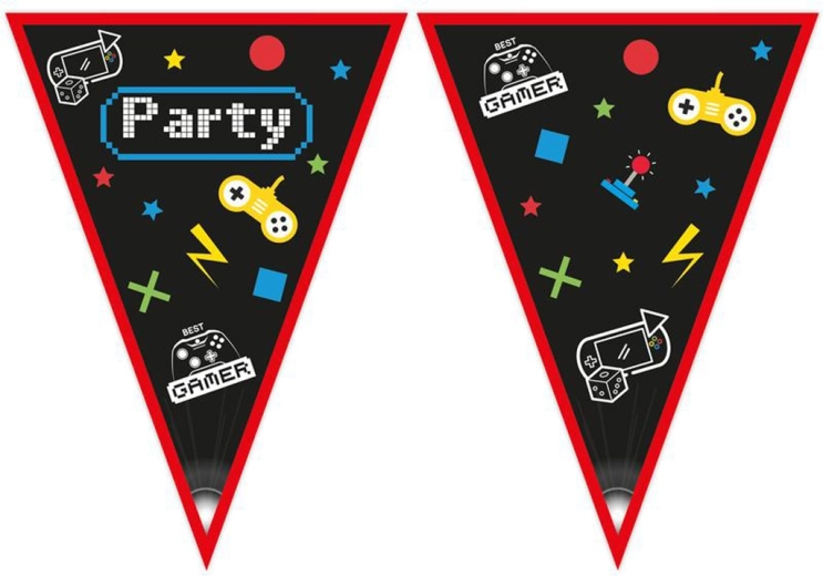 Papierová girlanda vlajky Gamer 2,3 m