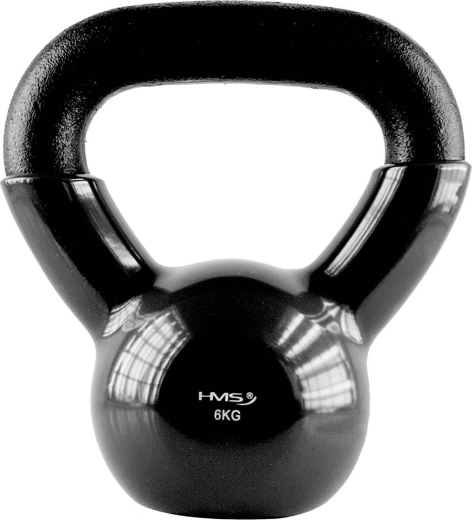 Kettlebell HMS 6 kg s vinylovým povrchom, čierny
