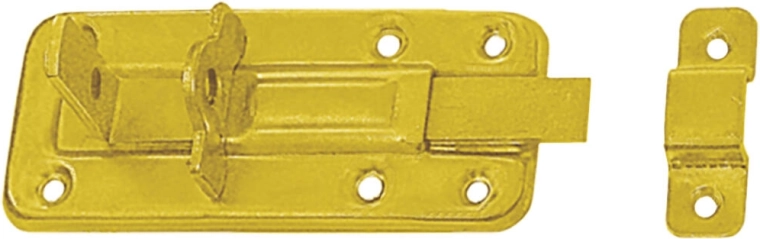 Zástrč so zámkom pre okenice a dvere 120 × 45 × 1,0 mm, oceľ žlto pozinkovaná
