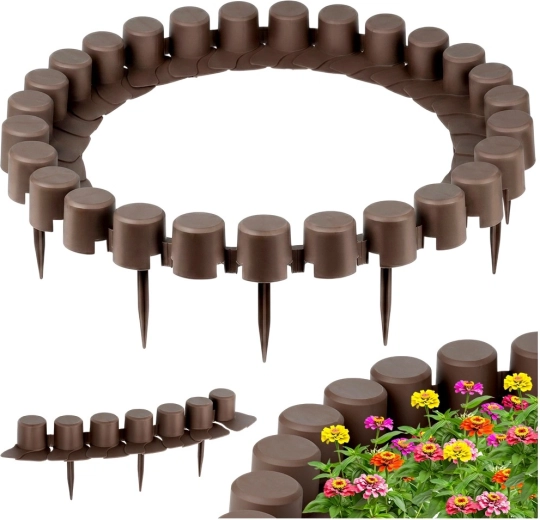 Záhradná palisáda hnedá 220 cm, sada 4 ks