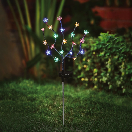 Zapichovacie solárne kvety s 20 farebnými LED, 65 cm
