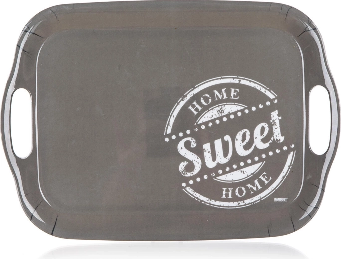 Podnos Sweet home II z melamínu sivý 36 × 25,5 cm
