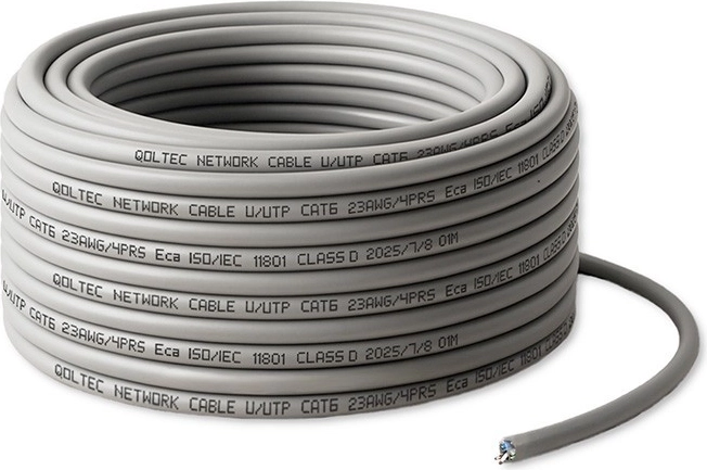 Sieťový kábel UTP Cat6 25 m – medený, 1 Gb/s, sivý