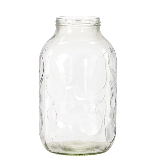 Sklenený zavárací pohár 5 l s ovocným motívom, široké hrdlo 100 mm