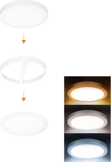 Solight LED mini panel do kúpeľne 2v1 3CCT 18 W IP54 biely okrúhly