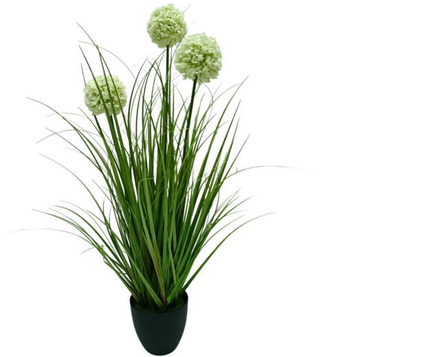 Umelý okrasný cesnak v kvetináči biely 70 cm Garden Line