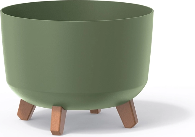 Kvetináč na nožičkách Gracia Standard 28,5 cm – zemitá zelená