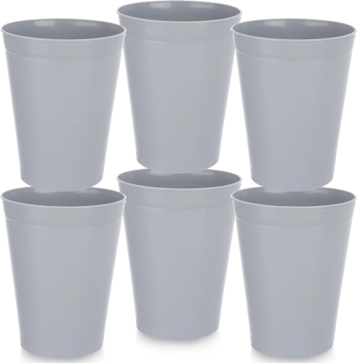 Plastové poháriky SANDY sivé 300 ml, 6 ks