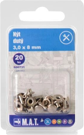Nýt dutý 3 × 8 mm (20 ks)