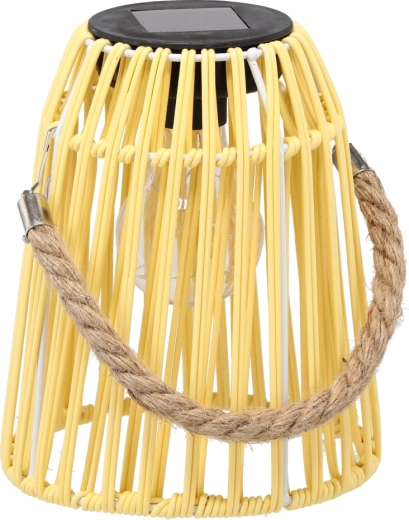 Solárny záhradný lampión žltý 18 cm s LED