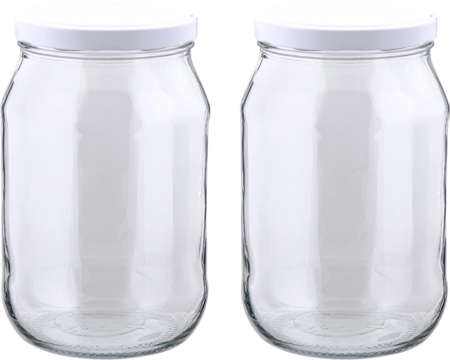 Sada 2 sklenených zaváracích pohárov 1700 ml s viečkom 100 mm