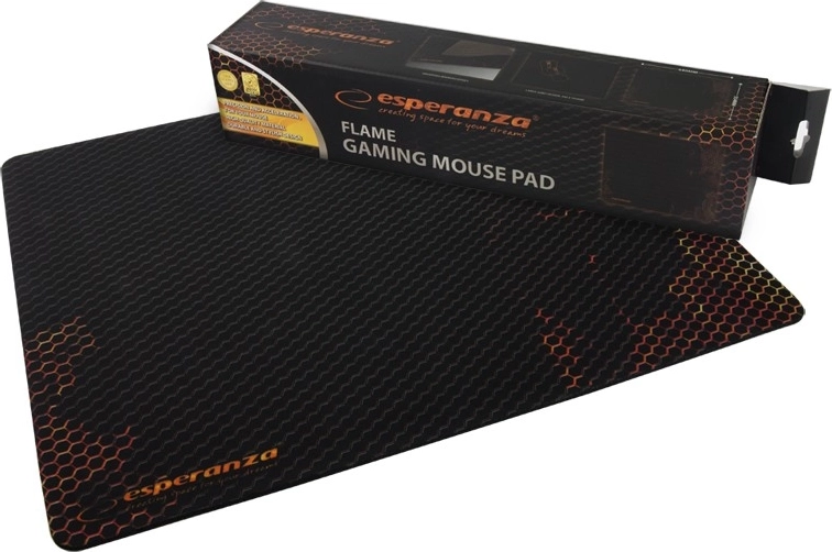 Herná podložka pod myš Flame, čierno‑oranžová
