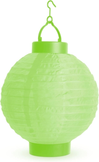 Zelený LED lampión s bielym svetlom