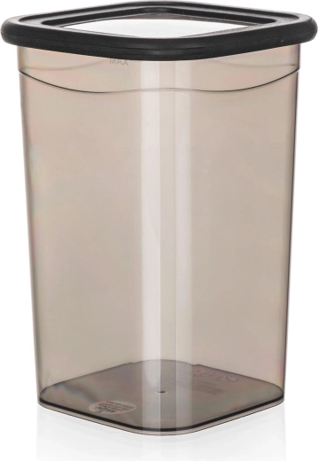 Štvorcová kuchynská dóza LISSA 1,2 l, dymová