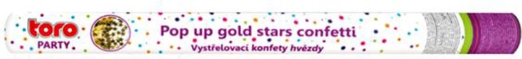 Vystreľovacie konfety 60 cm – zlaté hviezdičky