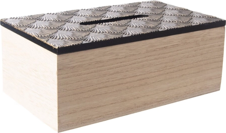 Čierny drevený box na papierové vreckovky 24 × 14 × 9 cm