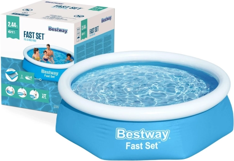 nafukovací bazén s horným lemom 244 × 61 cm BESTWAY Fast Set