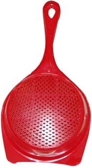 Cedník s rukoväťou 18 cm – plast, mix farieb