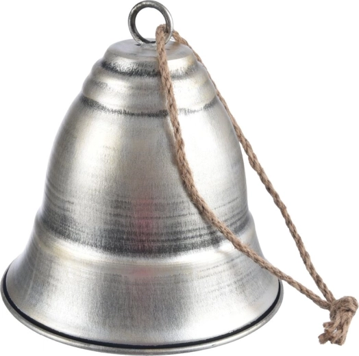 Závesný kovový zvonček hnedý antik 19 cm