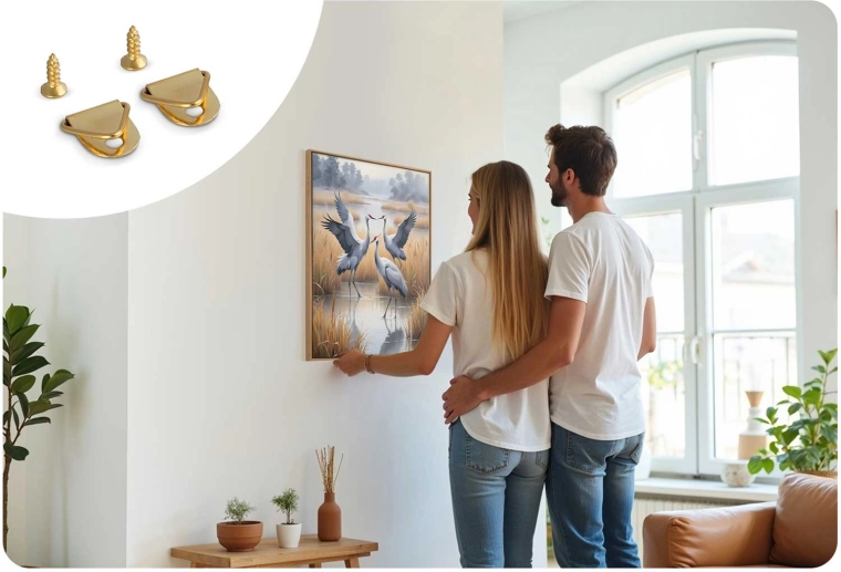 Jednoduché zavesenie hotového diela