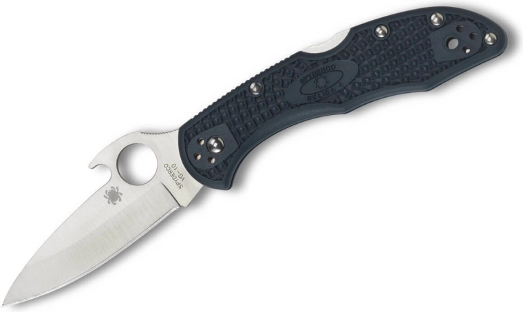 Spyderco Delica 4 Emerson Opener vreckový nôž 7,4 cm, satén, modrošedý FRN