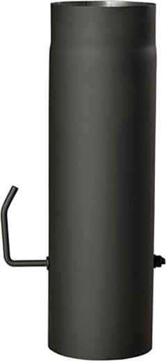 Dymová rúra s klapkou 130 mm, dĺžka 500 mm, čierna