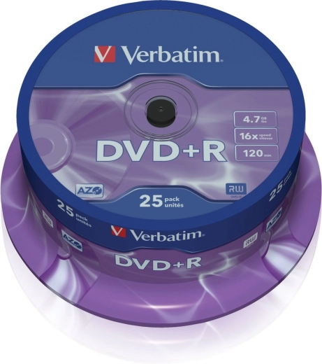 Verbatim DVD+R Matt Silver 4,7 GB 16×, 25 ks