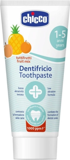 Chicco zubná pasta ovocný mix s fluoridom pre deti 1–5 rokov 50 ml