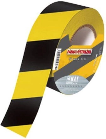 Výstražná páska žlto‑čierna 75 mm × 500 m