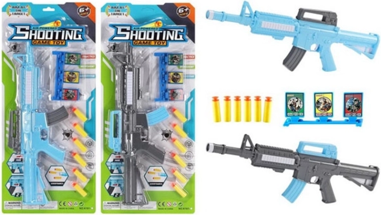 Detská puška na mäkké náboje so šípkami a terčmi