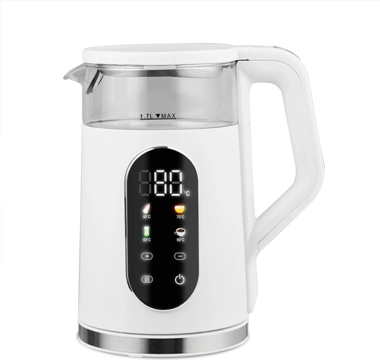 Rýchlovarná kanvica s reguláciou teploty 1,7 l 2200 W biela