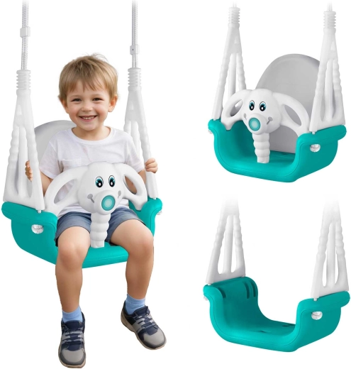 Detská hojdačka 3v1 Sloníča RICOKIDS tyrkysová